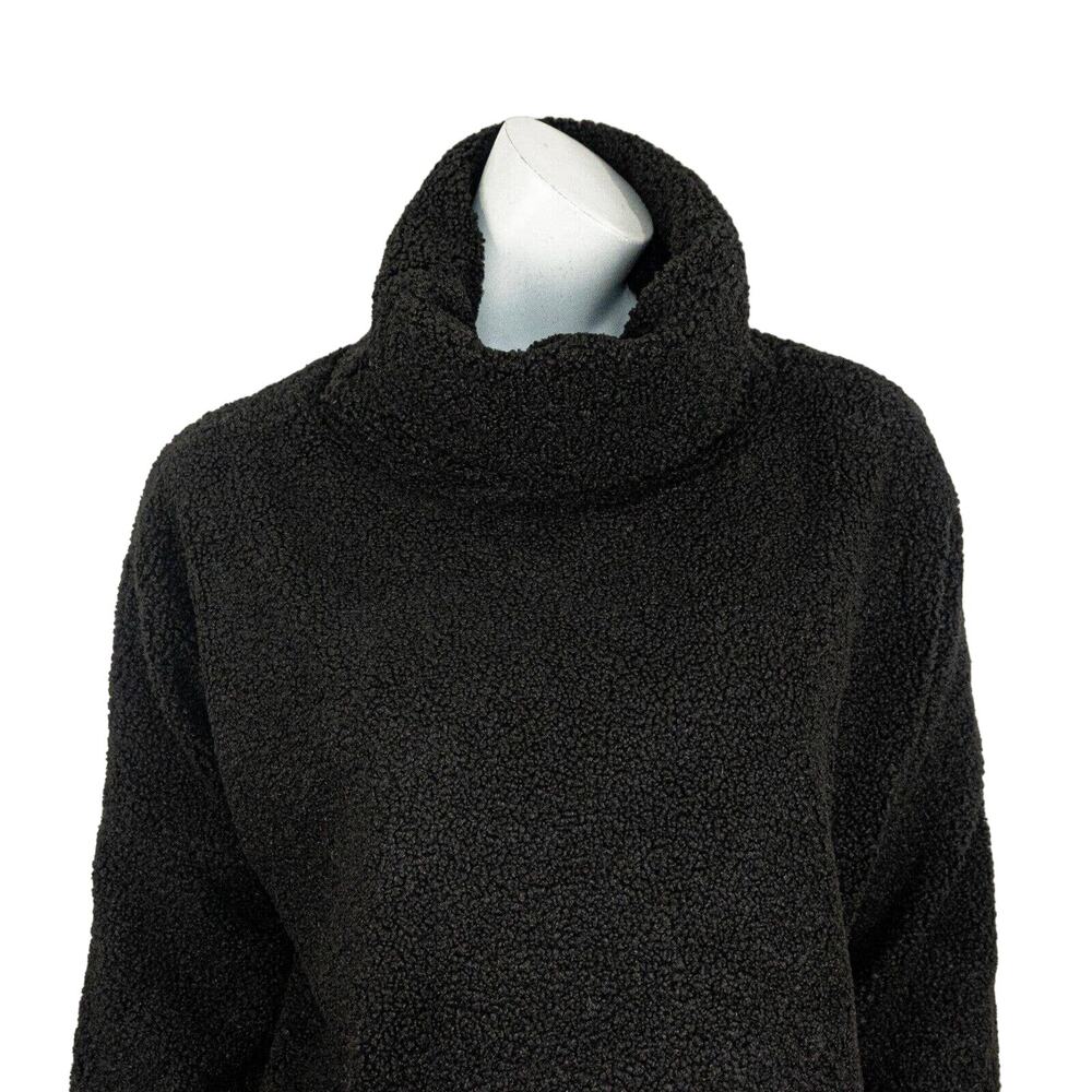 TUCKERNUCK Black Teddy Fleece Rollins Funnel Neck Sweater Sz Small - Picture 8 of 8